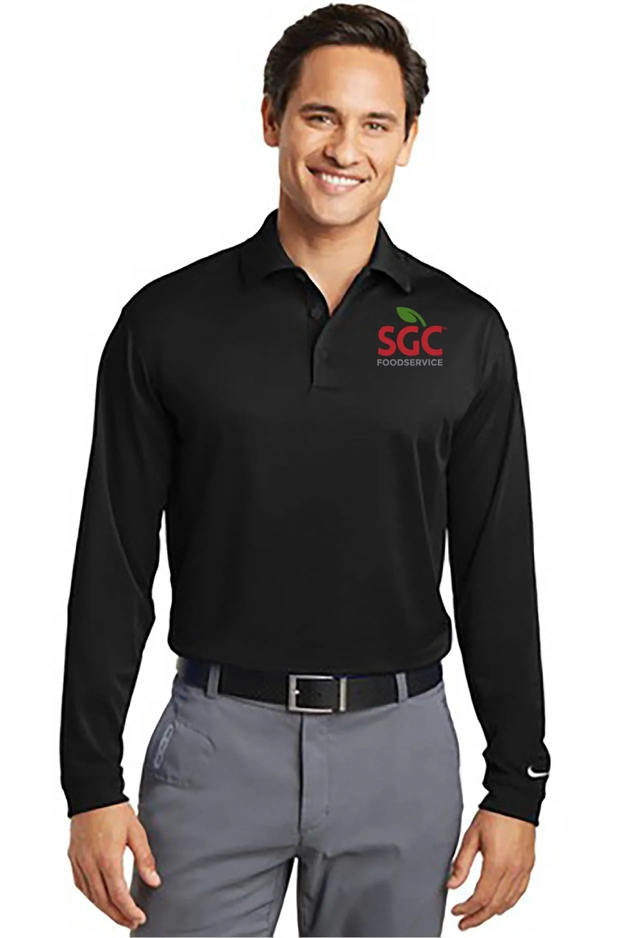 Fellers Logo Nike Golf Long Sleeve Dri-FIT Stretch Tech Polo - 466364