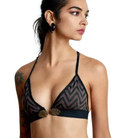 Fia Chevron Print Bikini Top