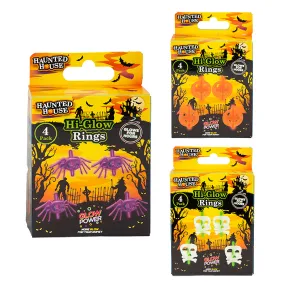 Halloween Haunted House Hi-Glow Rings 4pk