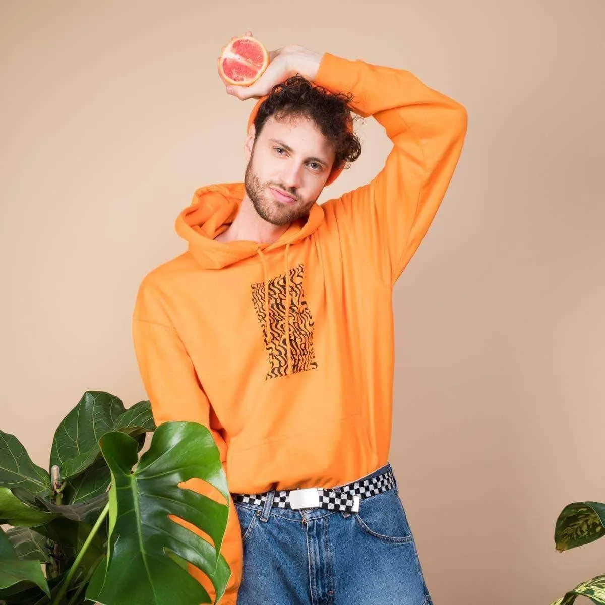 Illusions Hoodie - Stop Eating Animals - Alarm Orange