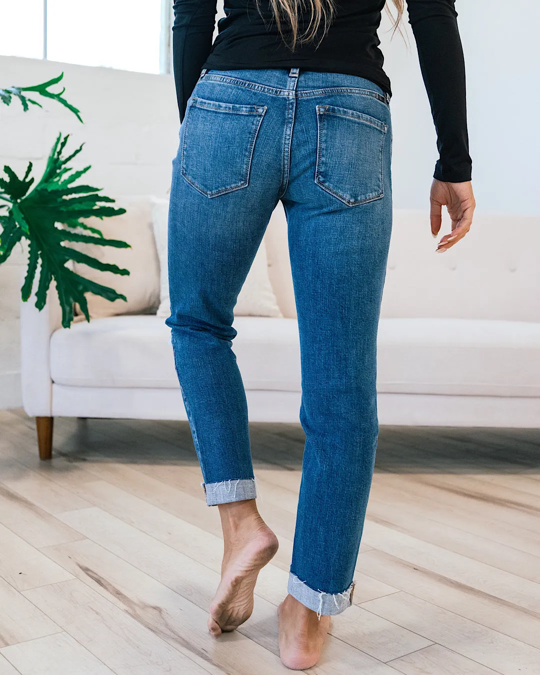 KanCan Kylie Patched Slim Boyfriend Jeans