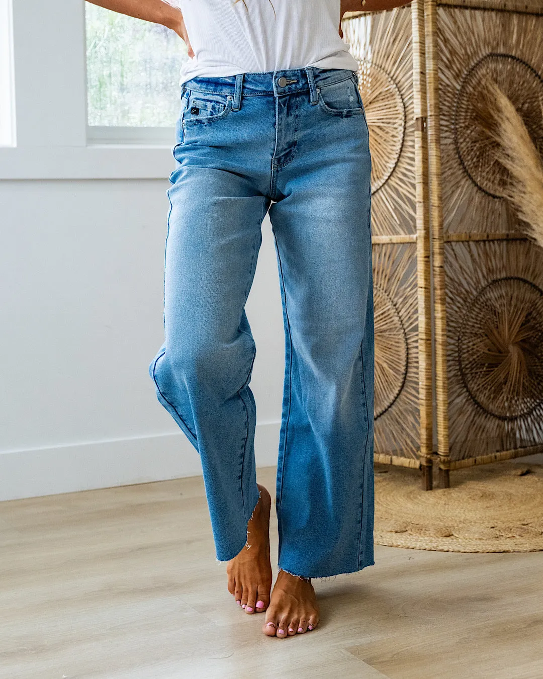 KanCan Nadia Non Distressed Wide Leg Jeans