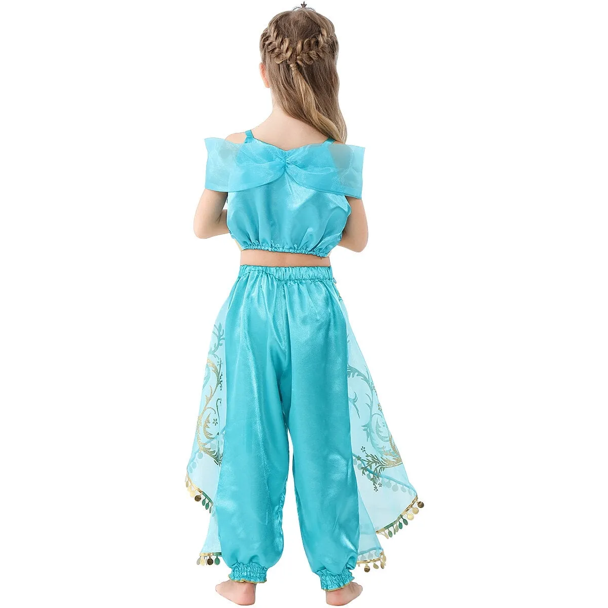 KAWELL Princess Jasmine Dress Christmas Fancy-Dress Costume with Accessories for Child