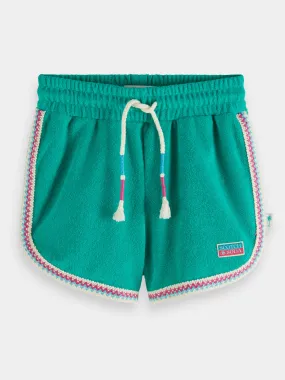 Kids - Contrast hem towelling shorts