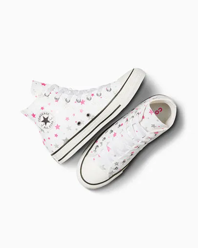 Kids Sparkle Party 1V Hi | White/Prime Pink