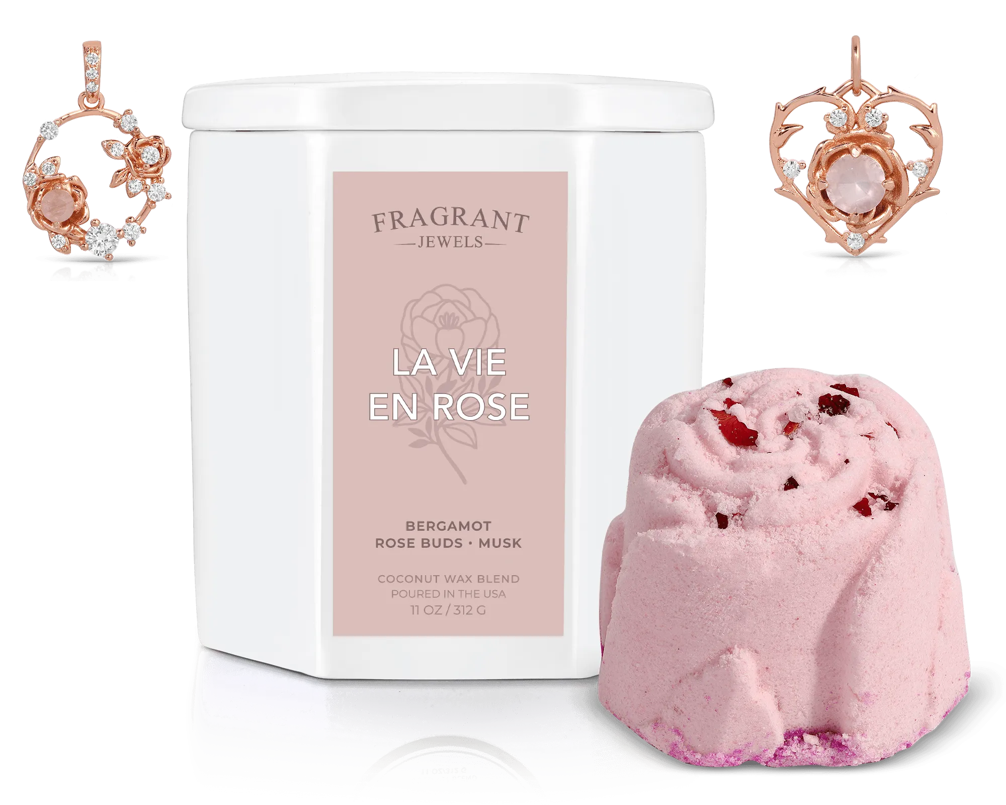 La Vie en Rose - Candle and Bath Bomb Set