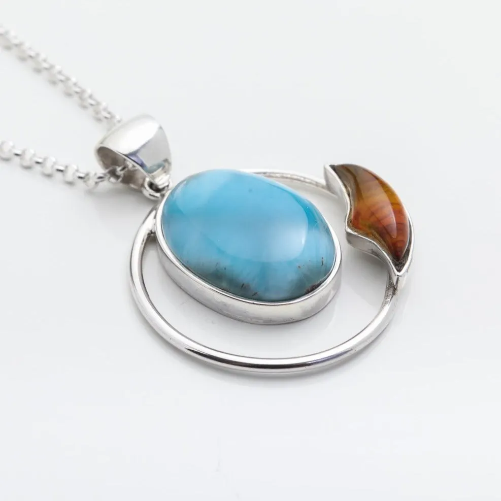 Larimar Amber Pendant Isleña II