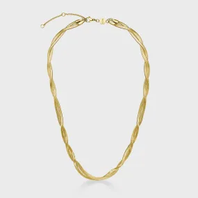 Élevé Twisted Snake Necklace, Gold Colour