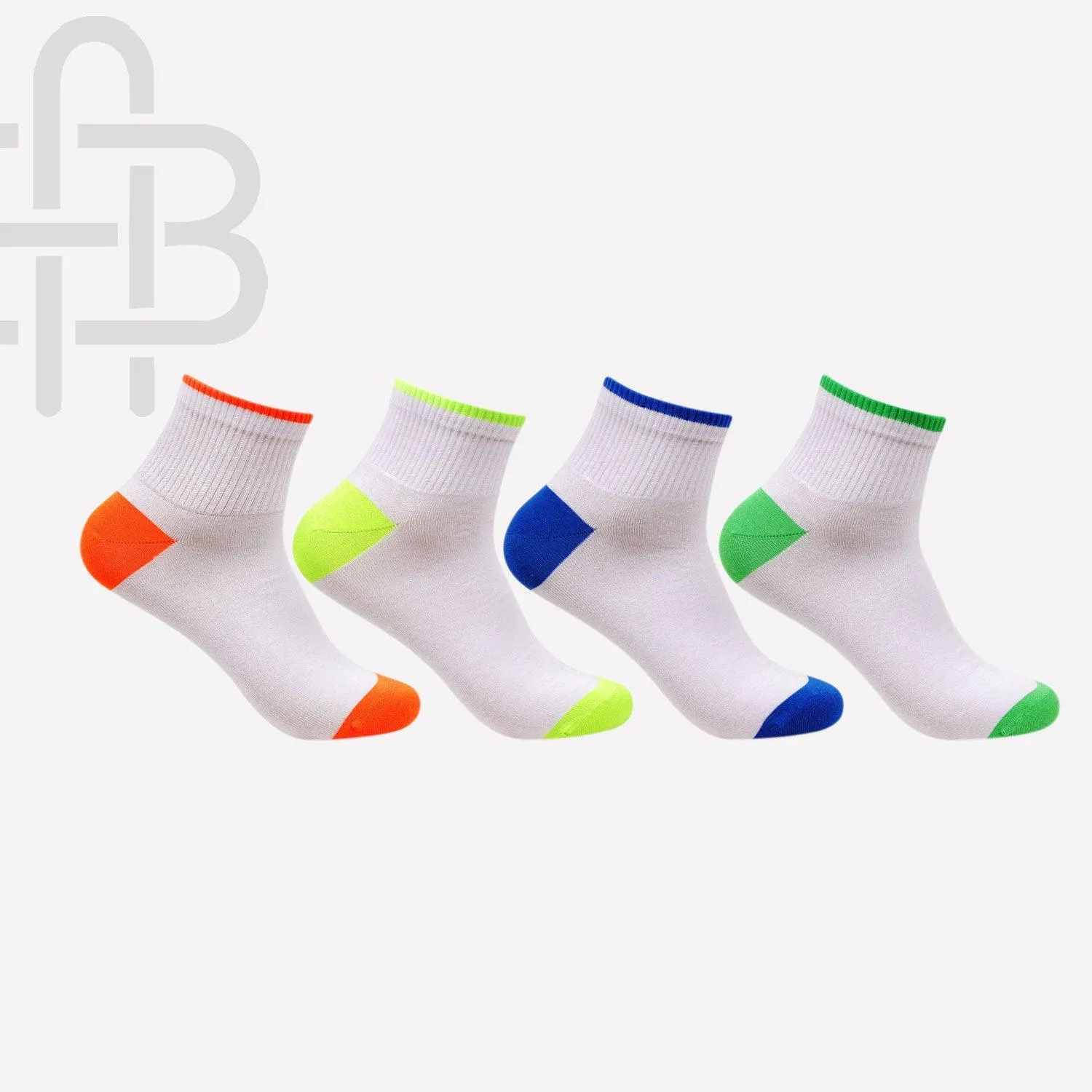 Men Cotton White Ankle Socks- Pack of 4