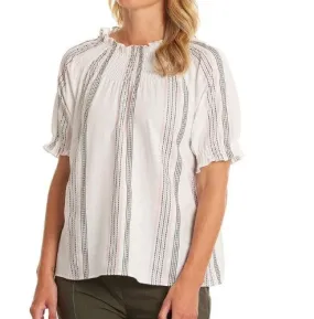 Multi stripe elbow blouse