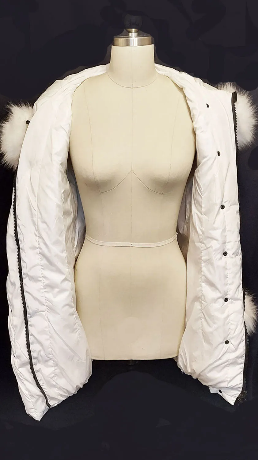 *NEW - SNOW QUEEN HOODED FAUX FUR QUILTED PUFFER COAT JACKET - BEAUTIFUL!