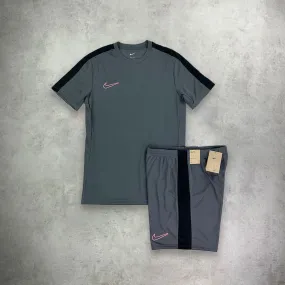 Nike Academy Drill T-shirt/ Shorts Set Pink/ Grey