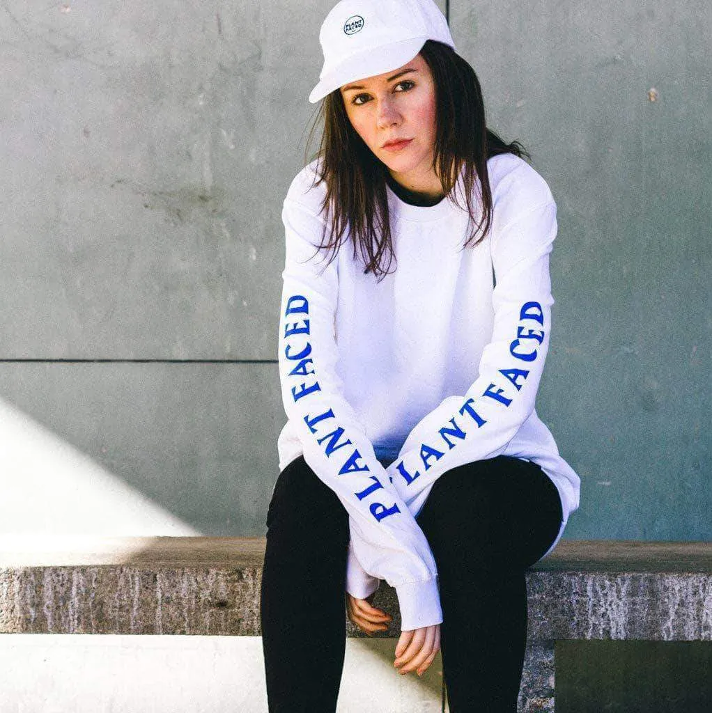 No Beef Sweater - White x Electric Blue - Unisex