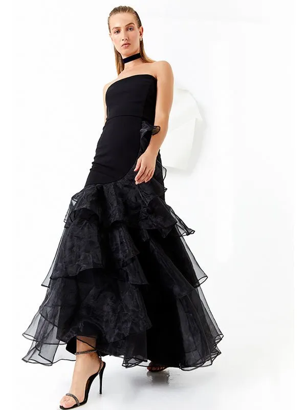 Octavia Strapless Ruffle Gown