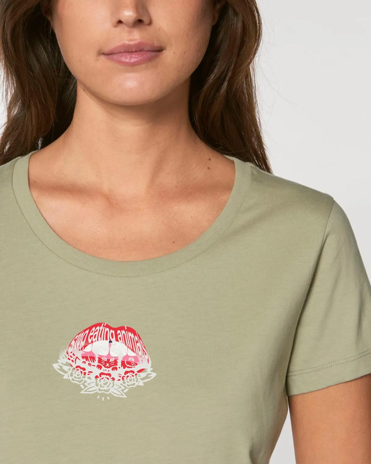 Read My Lips - Femme Tee - Sage