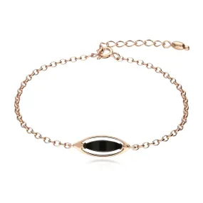 Rose Gold Vermeil Whitby Jet Marquise Bracelet