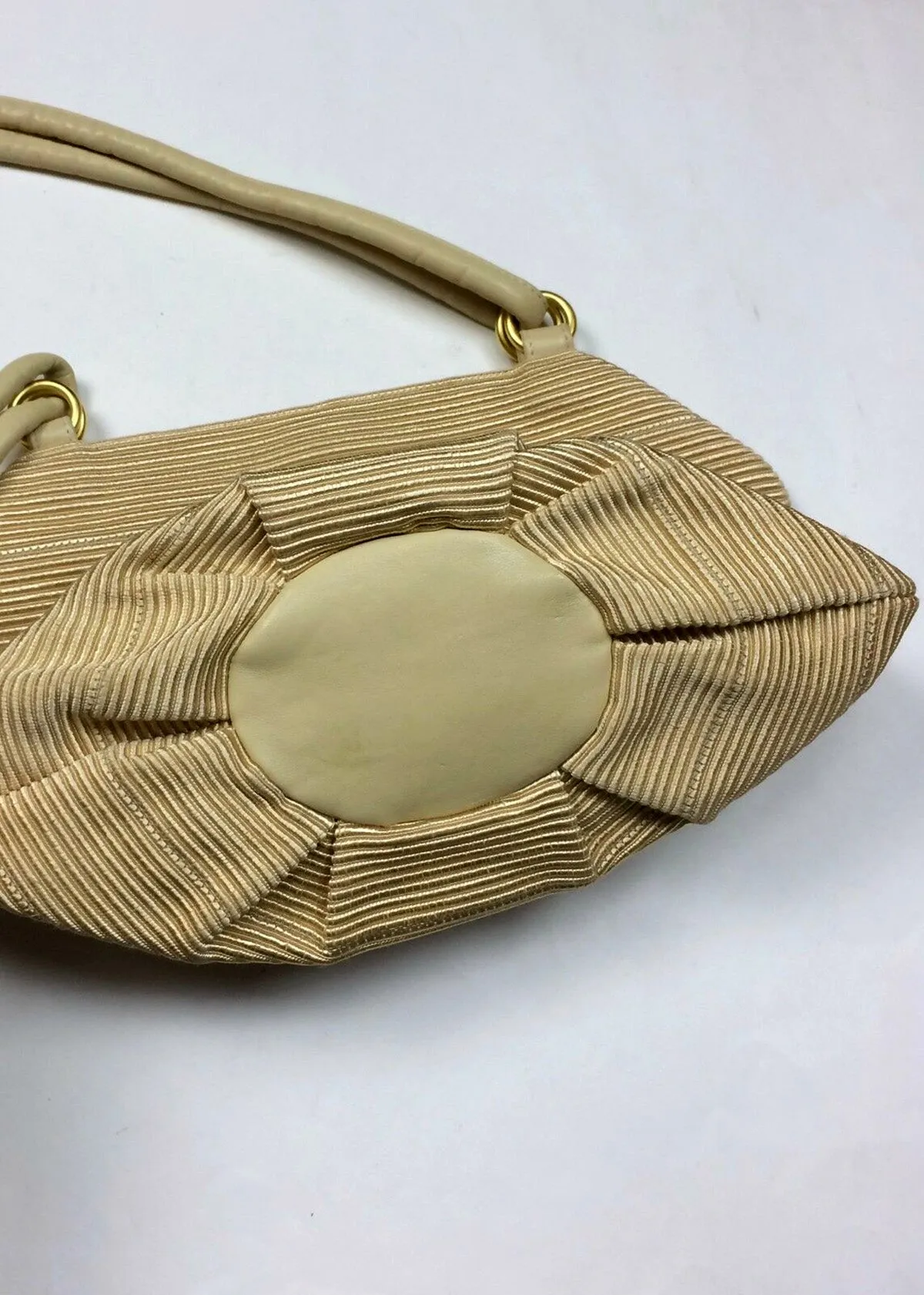 Sharif Beige Cord Shoulder Purse NWT