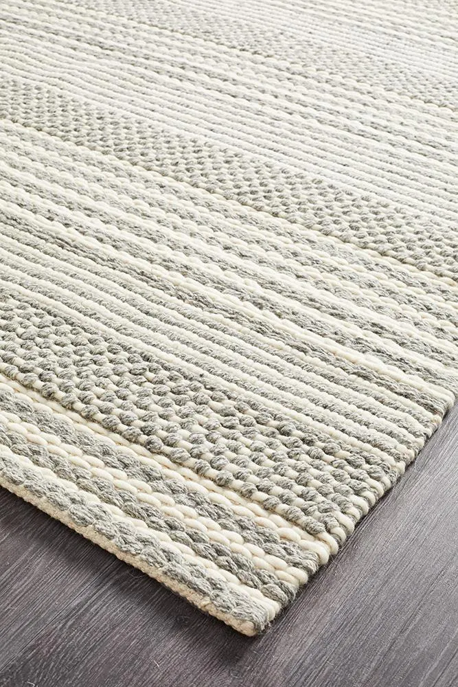 Skandinavian Reversible Wool Rug - 313 Silver