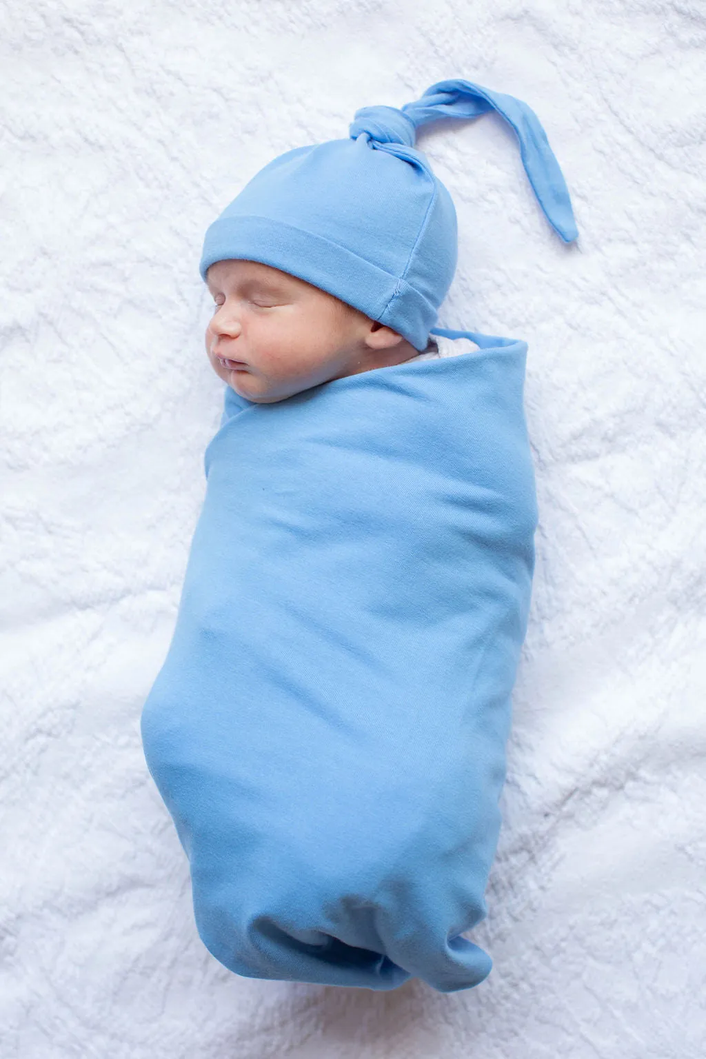 Sky Blue Baby Boy Swaddle Blanket Set