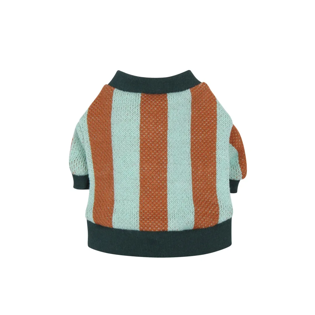 Striped Multi-Color Knit Cardigan -Mint