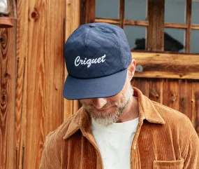 Throwback Hat - Script Criquet - Navy Quilted Nylon