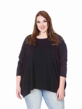 Tianello Plus Sized TENCEL™ "Woven"   L.S. Tee Blouse