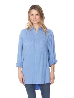 Tianello "Femme"  TENCEL™ Jacquard "Boyfriend" Shirt-Big Shirt