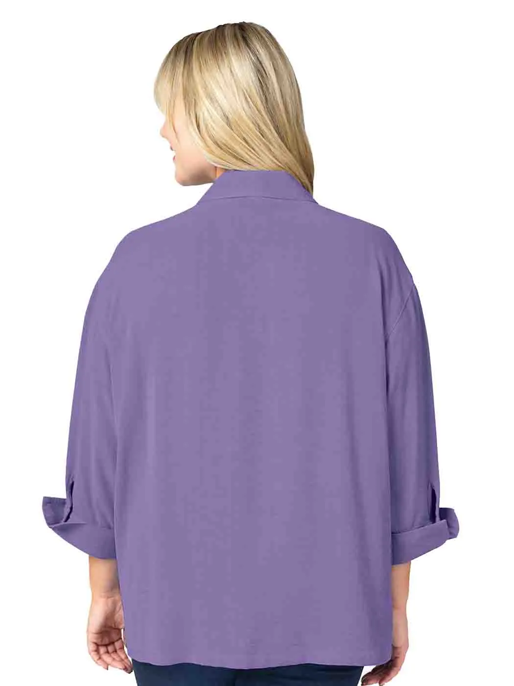 Tianello TENCEL™ Plus Sized  "Aida" Blouse - Amethyst-4X