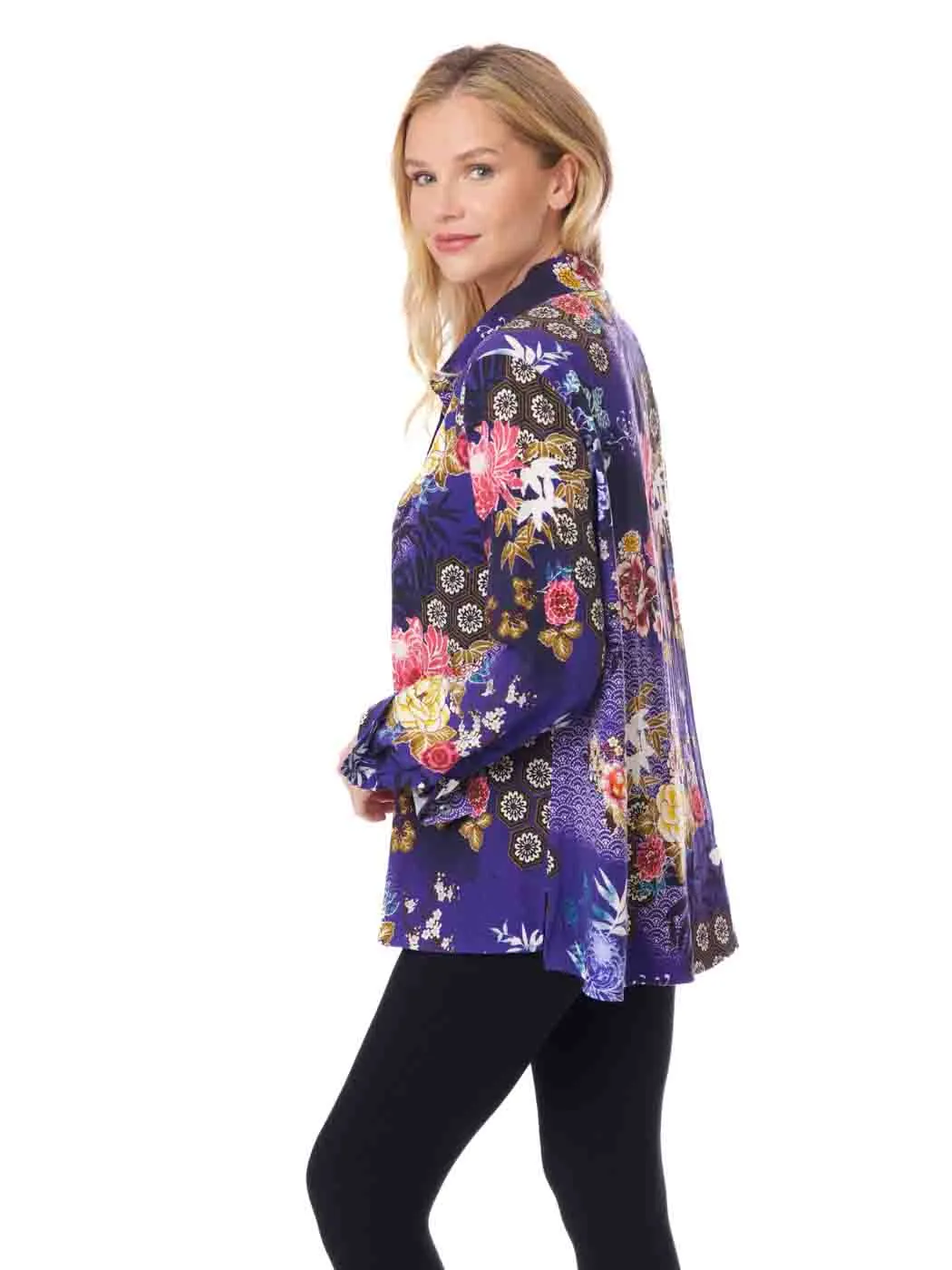 Tianello TENCEL™ Print "Sakora Nights"  Print "Loving" Blouse