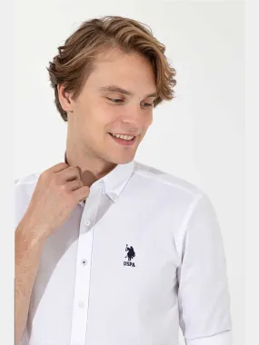 USPA Shirt Men White VR013 USPSH270 Regular Fit US Polo Assn.