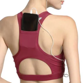 Wireless Padded Back Pocket Shockproof Sports Bra